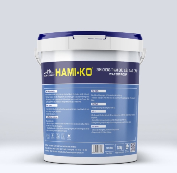 Sơn chống thấm gốc dầu ngoại thất 18kg - Sơn Hamiko - Công Ty TNHH Sản Xuất Và Thương Mại Hamiko